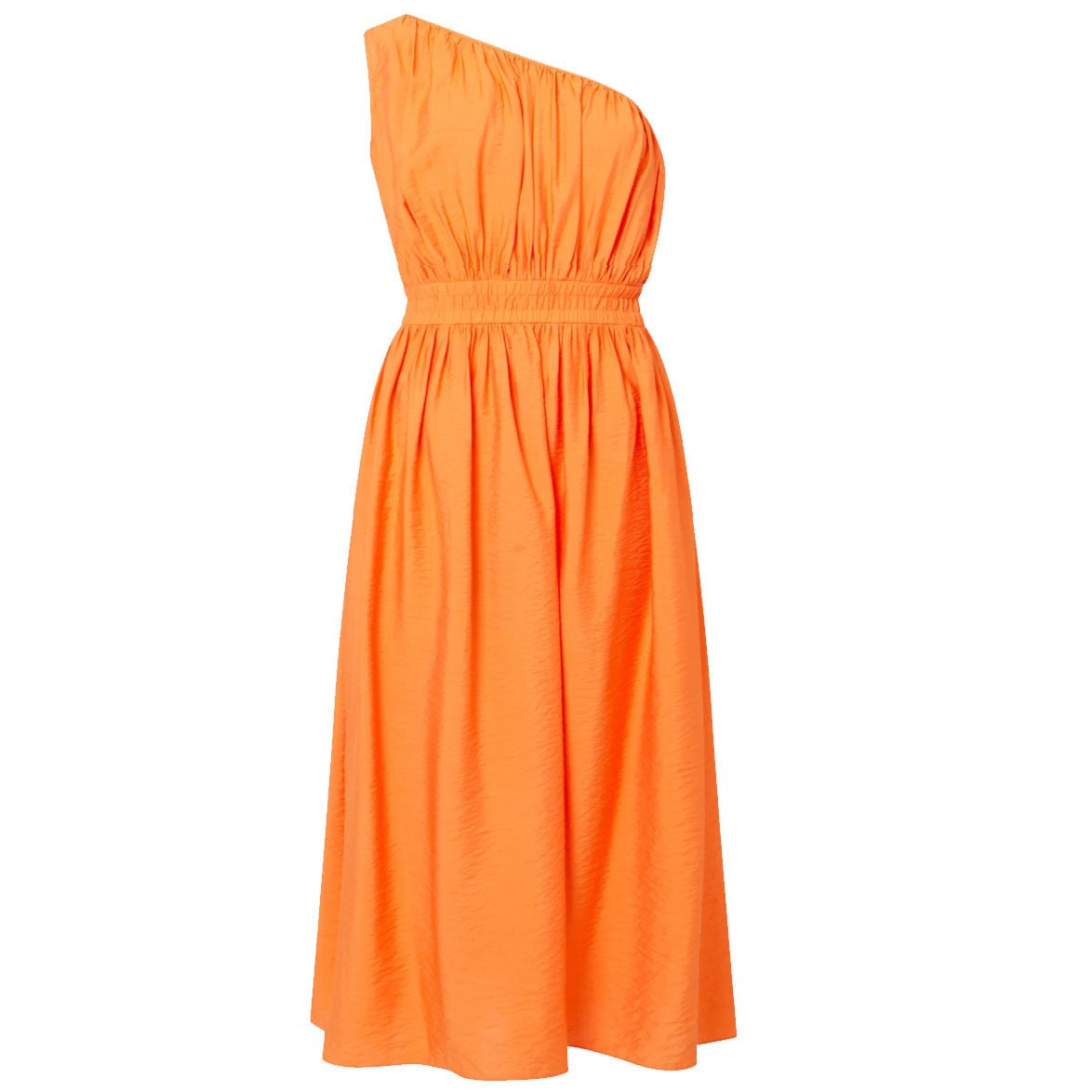 French Connection Mandarin Orange Women's Faron Midi One Shoulder Dress,  Mandarin Orange | Verishop