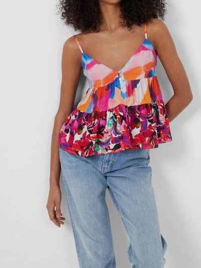 French Connection Isadora Delphine Patched Tiered Top In Vivid product