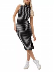 Tommy Stripe Dress - Black White