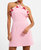 Whisper Ruffle Halter Neck Dress - Sea Pink