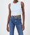 Whisper Sleeveless Crop Top In Light Dream Blue