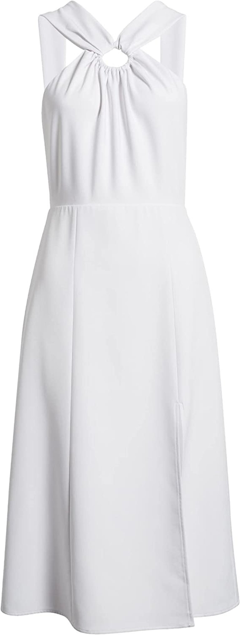 Women's Ring Detail Crepe A-Line Cocktail Dress - White