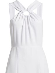 Women's Ring Detail Crepe A-Line Cocktail Dress - White