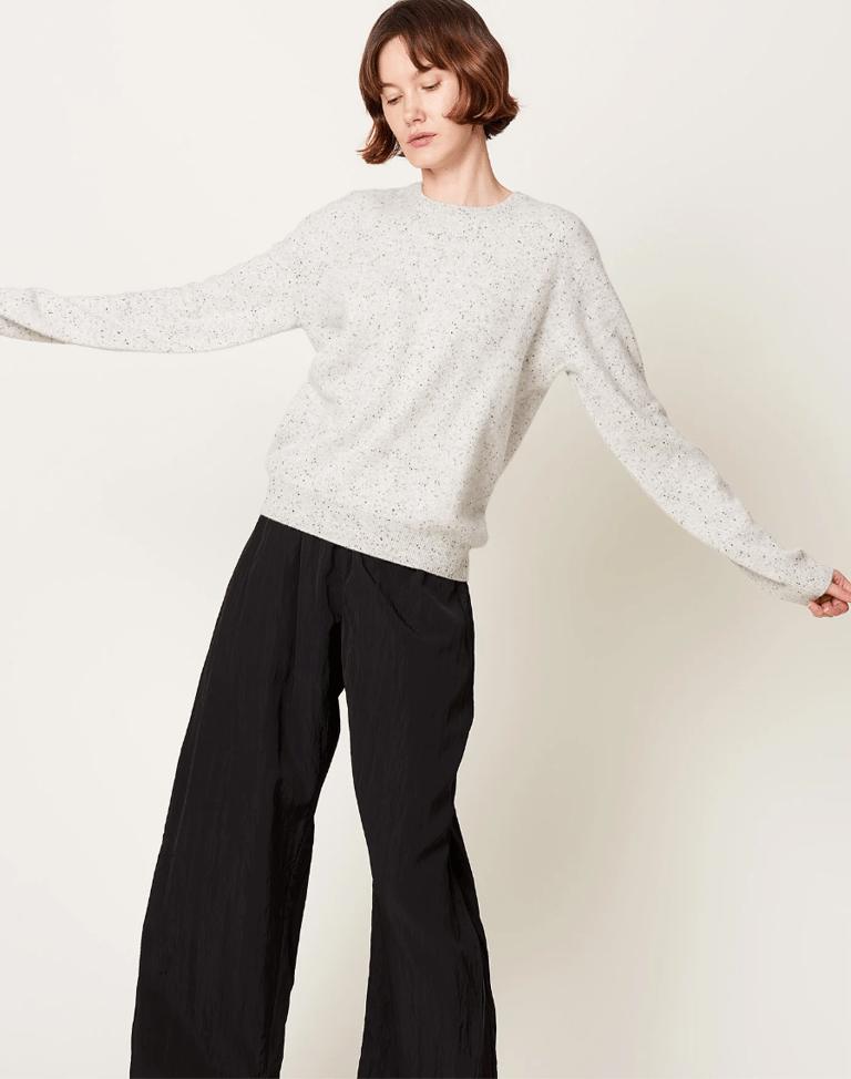 Mini R Neck Sweater Pointilised Frost