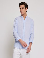 Jorge Long Sleeves Linen Shirt - Baby Blue