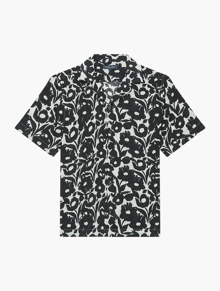 Roberto Perennial Linen Shirt - Black-White