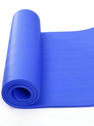 0.6" Thick Yoga Mat Anti-Tear High Density NBR Exercise Mat Anti-Slip Fitness Mat for Pilates Workout Cushion w/Carrying Strap Storage Bag - Blue