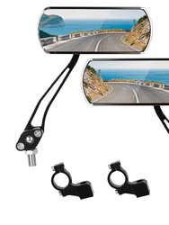 1 Pair Handlebar Bike Mirrors Adjustable 360° Rotatable Safe Rearview Bicycle Mirror Scratch Resistant Rectangular Bike Mirror For Mountain Bike Road