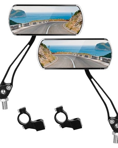 Fresh Fab Finds 1 Pair Handlebar Bike Mirrors Adjustable 360° Rotatable Safe Rearview Bicycle Mirror Scratch Resistant Rectangular Bike Mirror For Mountain Bike Road product