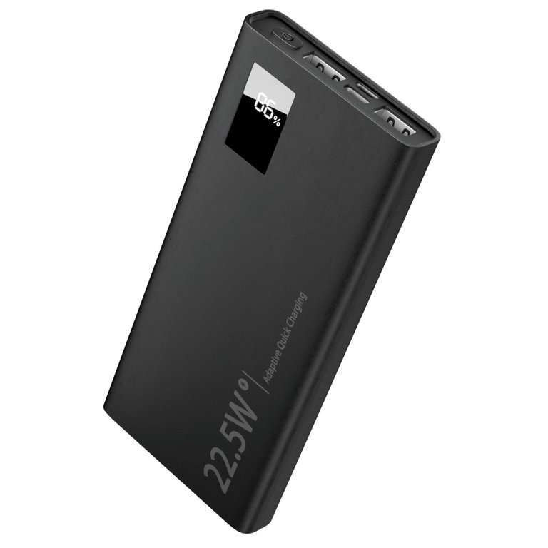 10,000mAh Power Bank: Super Fast Charging PD & QC 3.0, LED Display, iPhone And Samsung Compatible - Black