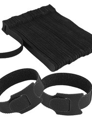 100Pcs Reusable Cable Ties 5.66" Cord Organizer Strap Nylon Wire Management Holder Home Office Use - Black