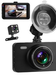 1080P Dual Dash Cam 3" Screen Front Rear Vehicle Recorder G-Sensor Motion Detection Night Vision Parking Monitor Loop Recording - Black