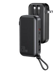 10K mAh Portable Charger With 3 Cables - PD20W QC18W Fast Charging Power Bank - 5 Outputs - iOSPhone 14 - Black - 10000mAh