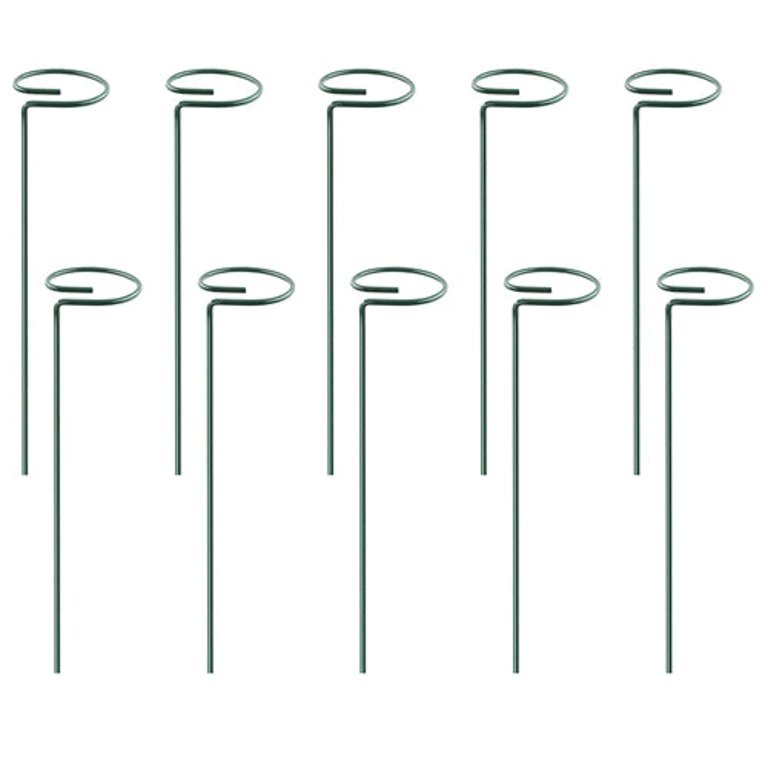 10Pcs 10in Plant Support Stakes Garden Flower Single Stem Support Stake Iron Plant Cage Support Ring For Tomatoes Orchid Lily Peony Rose Flower Amaryl