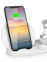 10W Fast Wireless Charger For iPhone, iWatch, AirPods - Fits iPhone 11/11Pro/XS/XR/MAX/X/8 Plus/8, Samsung Galax - White