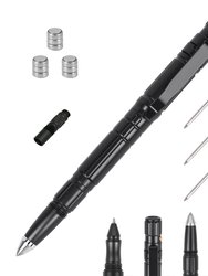 11 In 1 Tactical Pen Gear Set Multi-Tool Survival Pen Set Cool Gadget Gift For Men EDC Glass Breaker LED Flashlight Ballpoint Pen Whistle Ink Refills