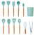 11-Piece Silicone Cooking Utensil Set With Heat-Resistant Wooden Handle - Spatula, Turner, Ladle, Spaghetti Server, Tongs, Spoon, Egg Whisk, And more - Light Green