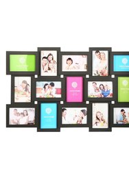 12/18 Collage Photo Frames | 4"x6" | Glass Protection | Wall Mount | Home Decor - Black - 18pcs