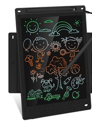 12" LCD Writing Tablet Electronic Colorful Graphic Doodle Board Kid Educational Learning Mini Drawing Pad With Lock Switch Stylus Pen - Black