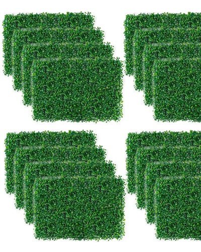 Fresh Fab Finds 12Pcs 23.6x15.75in Artificial Boxwood Topiary Hedge Plant Grass Backdrop Fence Privacy Screen Grass Wall Decoration For Balcony Garden Fence product