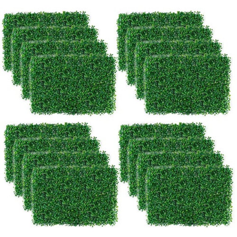12Pcs 23.6x15.75in Artificial Boxwood Topiary Hedge Plant Grass Backdrop Fence Privacy Screen Grass Wall Decoration For Balcony Garden Fence