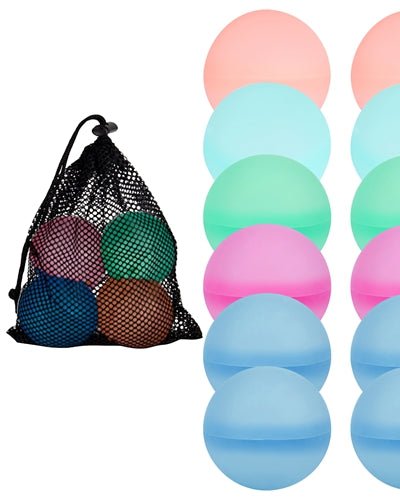 Fresh Fab Finds 12Pcs Reusable Water Balloons Refillable Silicone Water Bombs for Water Games Water Balls For Summer Fun - Multi product