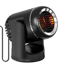 12V 120W Car Heater Fan - 2-in-1 Heating/Cooling, 4.92ft Cord, Rotatable, Portable - Black - 12V