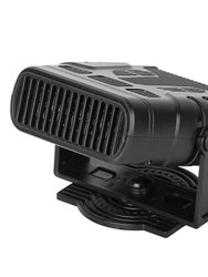 12V 120W Portable Car Heater/Fan 2-in-1 - 12V, 120W, Defrost, Demist, Windshield Heater/Cooling Fan - Black - 12V