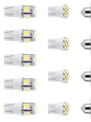 13Pcs T10 31mm Festoon LED Light Bulb Interior Dome Map LED Lights License Plate Trunk Side Positioning Lights 6000K White