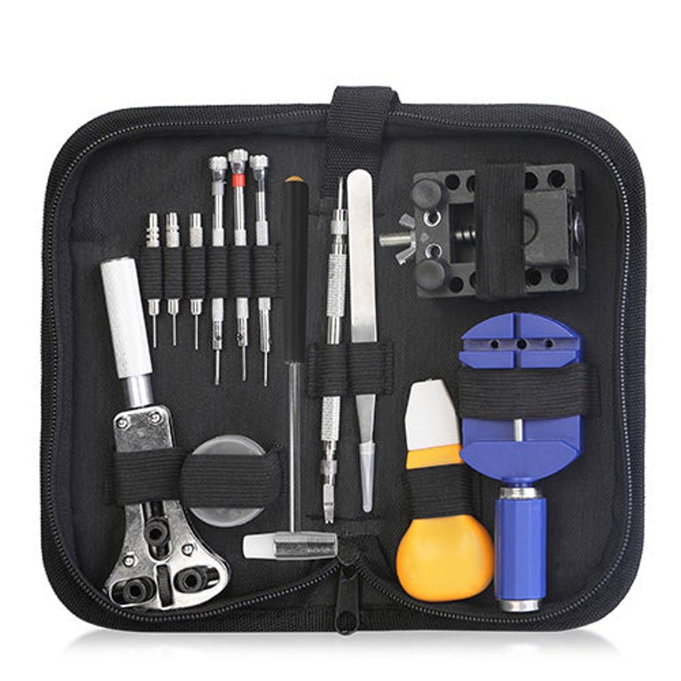 14 Pcs Watch Repair Tool Kit Link Remover Watch Case Opener With Free Carrying Case - Black