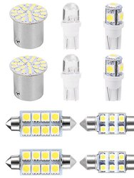 14Pcs T10/31mm/36mm/41mm/1156 Festoon LED Light Bulb Interior Dome Map LED Lights License Plate Trunk Side Positioning Lights 6000K White