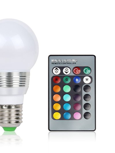 Fresh Fab Finds 16 Color LED Bulbs - E27 3W RGB Dimmable Mood Lamp With Remote Control - Multi product