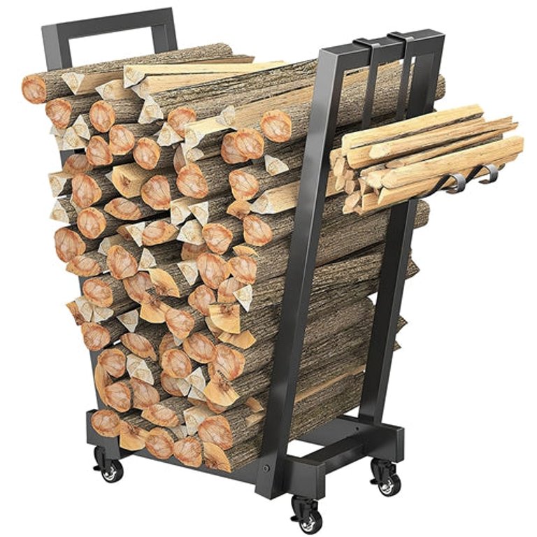 18.5" x 10.86" x 23.42" Firewood Log Rack 661LBS Iron Wood Lumber Storage Stacking Rack Iron Storage Holder