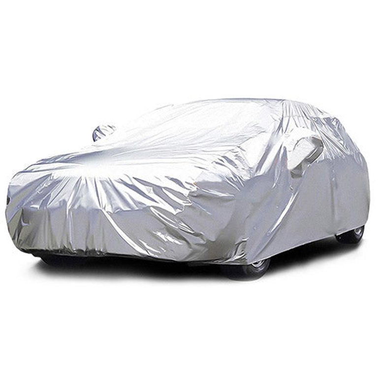 189x69x47" Full Car Cover All Weather UV Protection Automotive Cover 170T Outdoor Universal Full Cover For Sedans Up To 185in - Silver