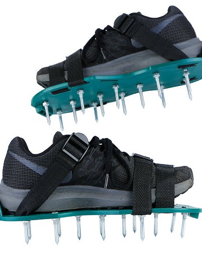 Fresh Fab Finds 1Pair Lawn Aerator Shoes Grass Aerating Spike Sandal Heavy Duty Aerator Shoes With Adjustable Straps For Lawn Garden product