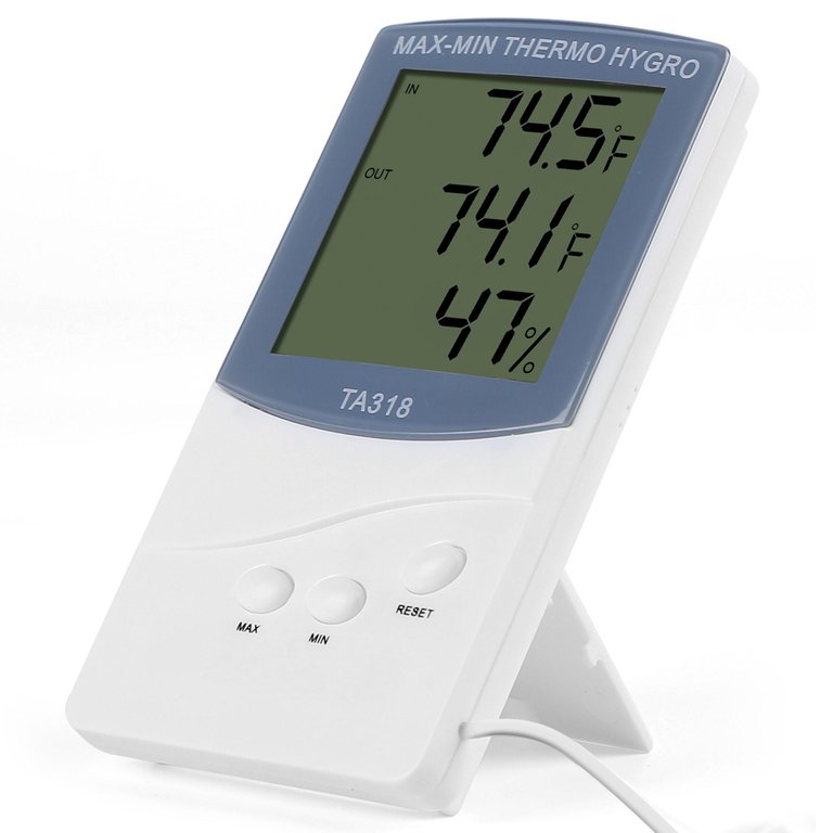 Indoor/Outdoor Thermometer Hygrometer LCD Digital Display Household  Temperature and Humidity Meter with 1.5m External