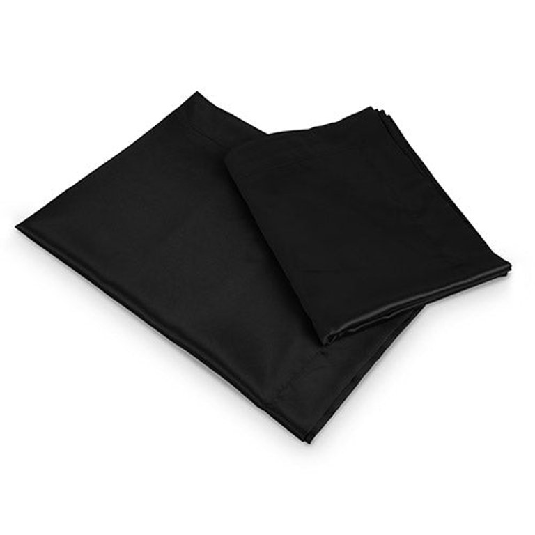 2 Pack Soft Silky Satin Pillow Case Hypoallergenic Breathable Bed Pillow Cover Queen Size Pillowcase Great For Hair Skin - Black