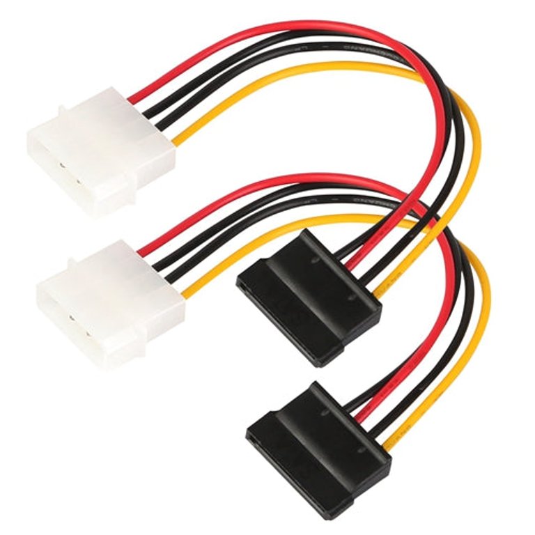 2 Packs 4 Pin Male To 15Pin Female Data Cable Adapter Converter Hard Drive Cable - Multi