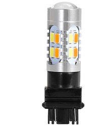 2 Pcs T25 3157 800LM Turn Signal Parking DRL LED Light Bulbs With LED Load Resistors Light Decoder Kit - Black