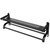 2 Tier Wall Mounted Towel Rack Bar Rail Towel Holder Hanger Bathroom Toiletries Storage Shelf With Nail Free Stickers - Black