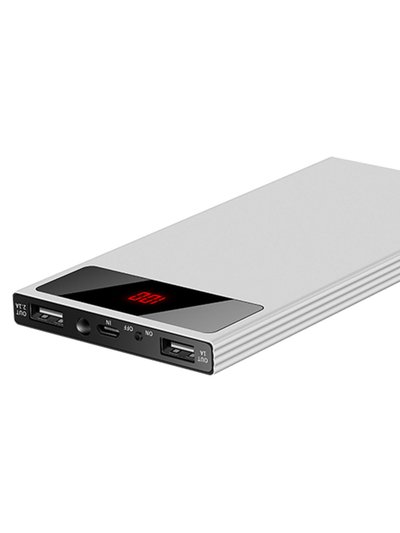 Fresh Fab Finds 20K mAh Power Bank - Ultra-thin, Dual USB Ports, Flashlight, Battery Display - Silver product