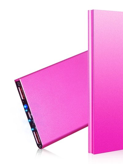 Fresh Fab Finds 20K mAh Ultra-thin Power Bank: Dual USB, Phone Charger - Hot Pink product