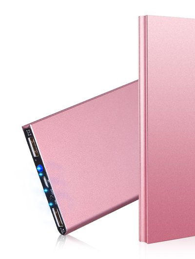 Fresh Fab Finds 20K mAh Ultra-thin Power Bank: Dual USB, Phone Charger - Rose Gold product