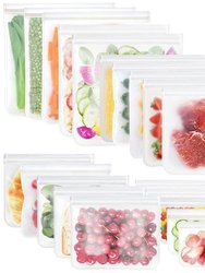 20Pcs Reusable Food Storage Bags 5 Sandwich Snack Gallon Quart Bag Leakproof BPA Free Food Container Freezer Safe Lunch Bag