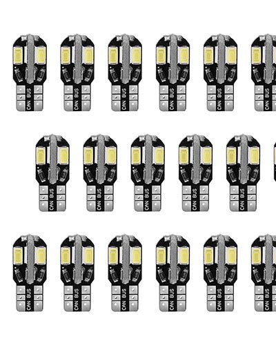 Fresh Fab Finds 20Pcs T10 SMD5730 LED Light Bulbs 6000K Wedge Light Lamps Dome Map License Plate Car Interior Festoon Lights Kits product