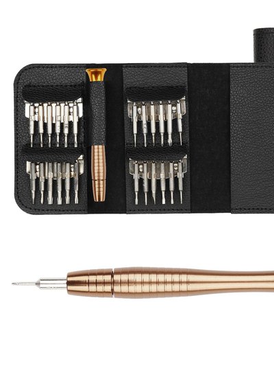 Fresh Fab Finds 25 in 1 Multi-Purpose Precision Screwdriver Wallet Kit Repair Tools - Black product