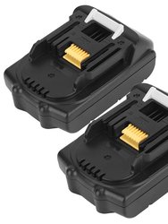 2Packs 18V Li-ion Power Tool Battery Replacement Fit For Makita 194205-3 194309-1 BL1830 BL1815 LXT400 - Black