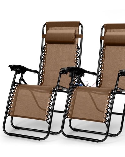 Fresh Fab Finds 2Packs Zero Gravity Lounge Chair With Dual Side Tray 330lbs Load Foldable Recliner Chair product