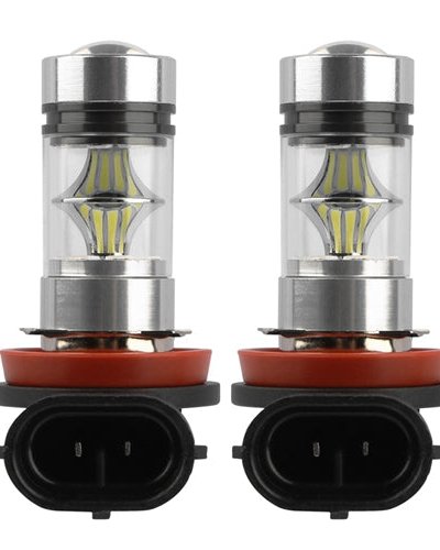 Fresh Fab Finds 2PCS 1000lm 100W H8/H9/H11 LED Fog DRL Light Bulb IP65 Water-Resistant 360° Beam Angle 6000K White - Black product