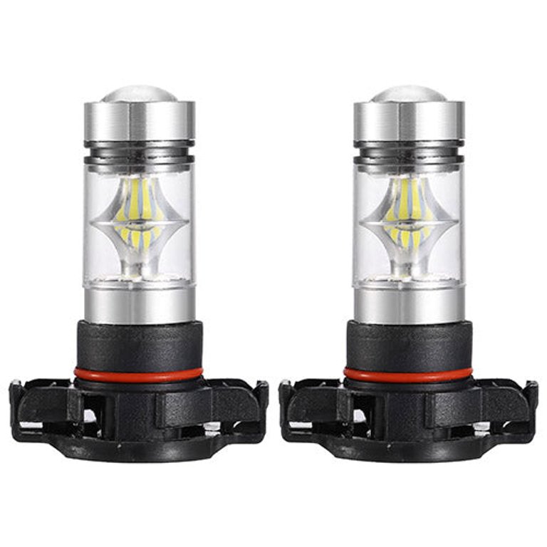 2PCS 1100LM 100W 5202 H16 LED Fog DRL Light Bulb IP68 Waterproof 20 2835 LEDs 360° Beam Angle 6000K White - Black
